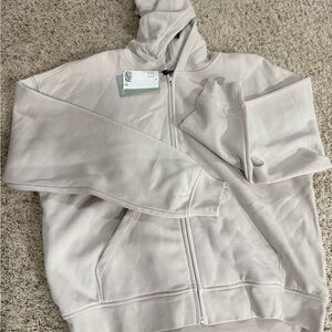 Cream Zip-Up Hoodie